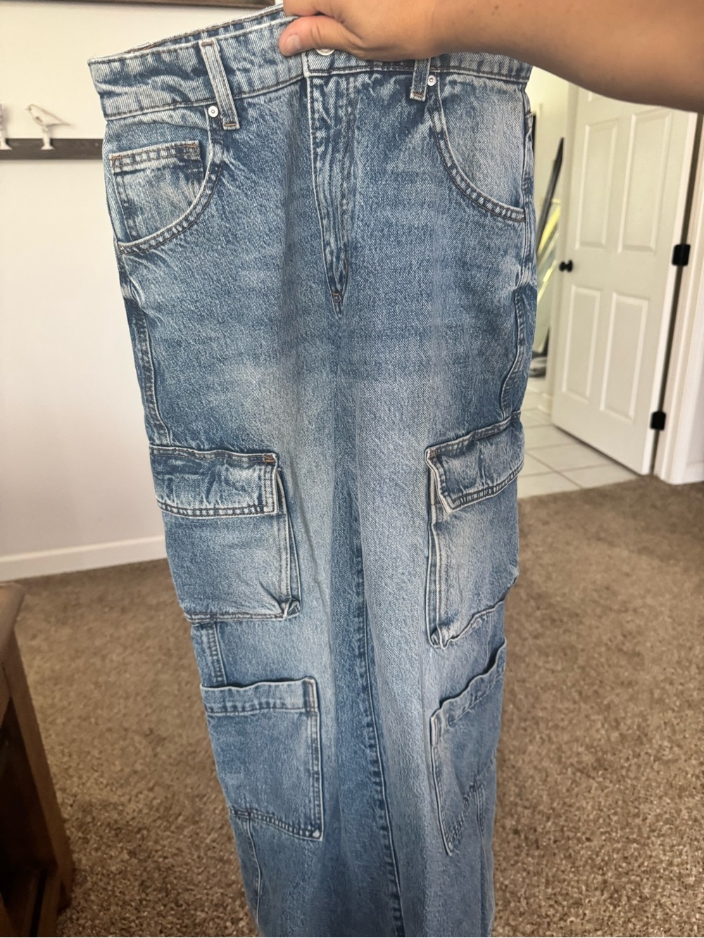 Cotton On Light Blue Cargo Denim Jeans